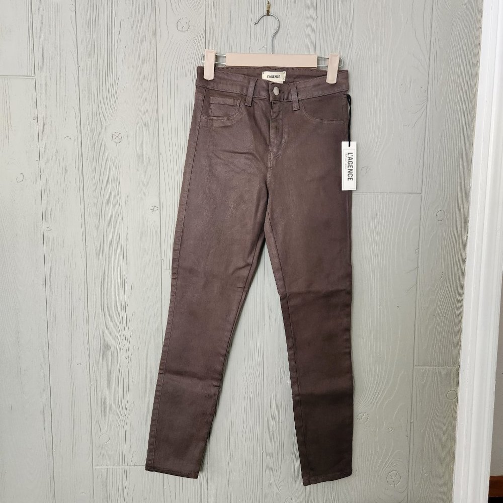 L'AGENCE Margot Coated High Rise Skinny Jeans Size 25 NWT